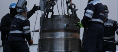 Crew disassembling 54MVA hydro Generator