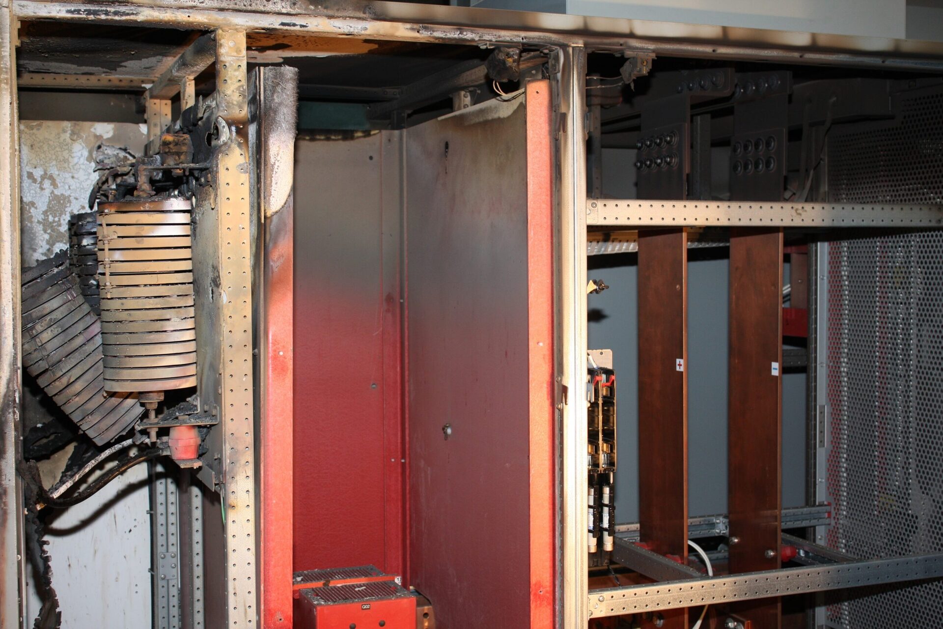 Damaged hydro generator exciter for forensic failure investigation